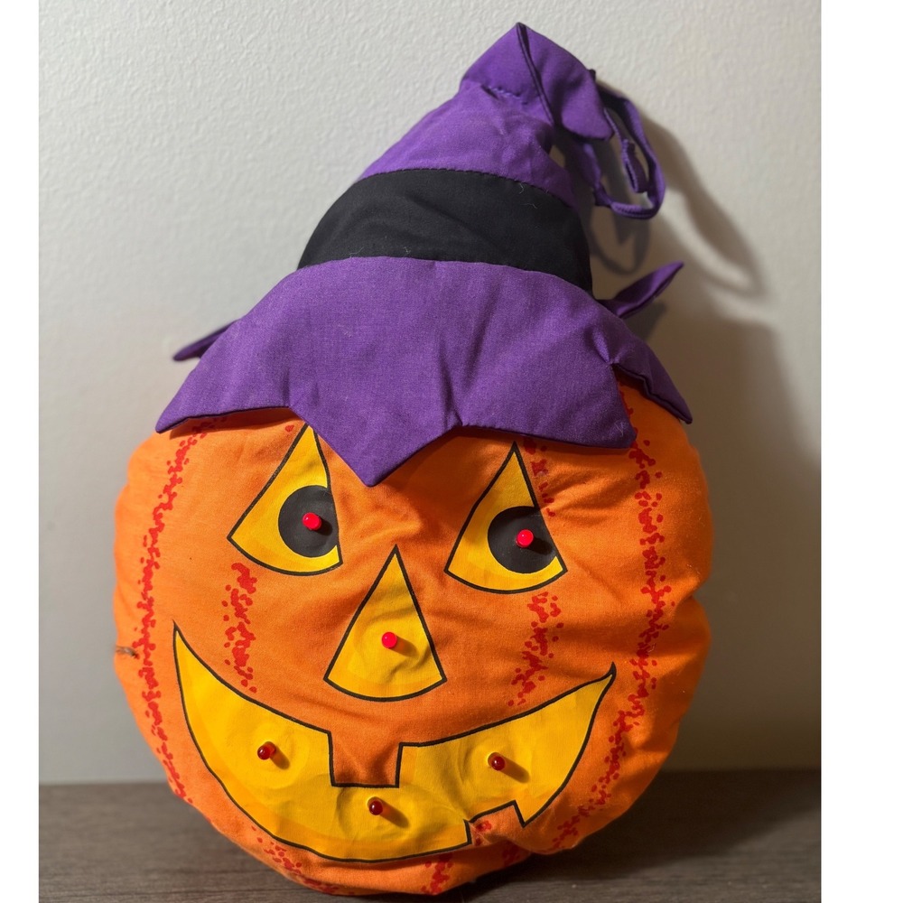 Vintage 1991 Avon Gordon Pumpkin Halloween Blinking Light Hanging  Decor WORKS